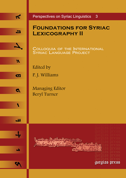 Picture of Foundations for Syriac Lexicography II